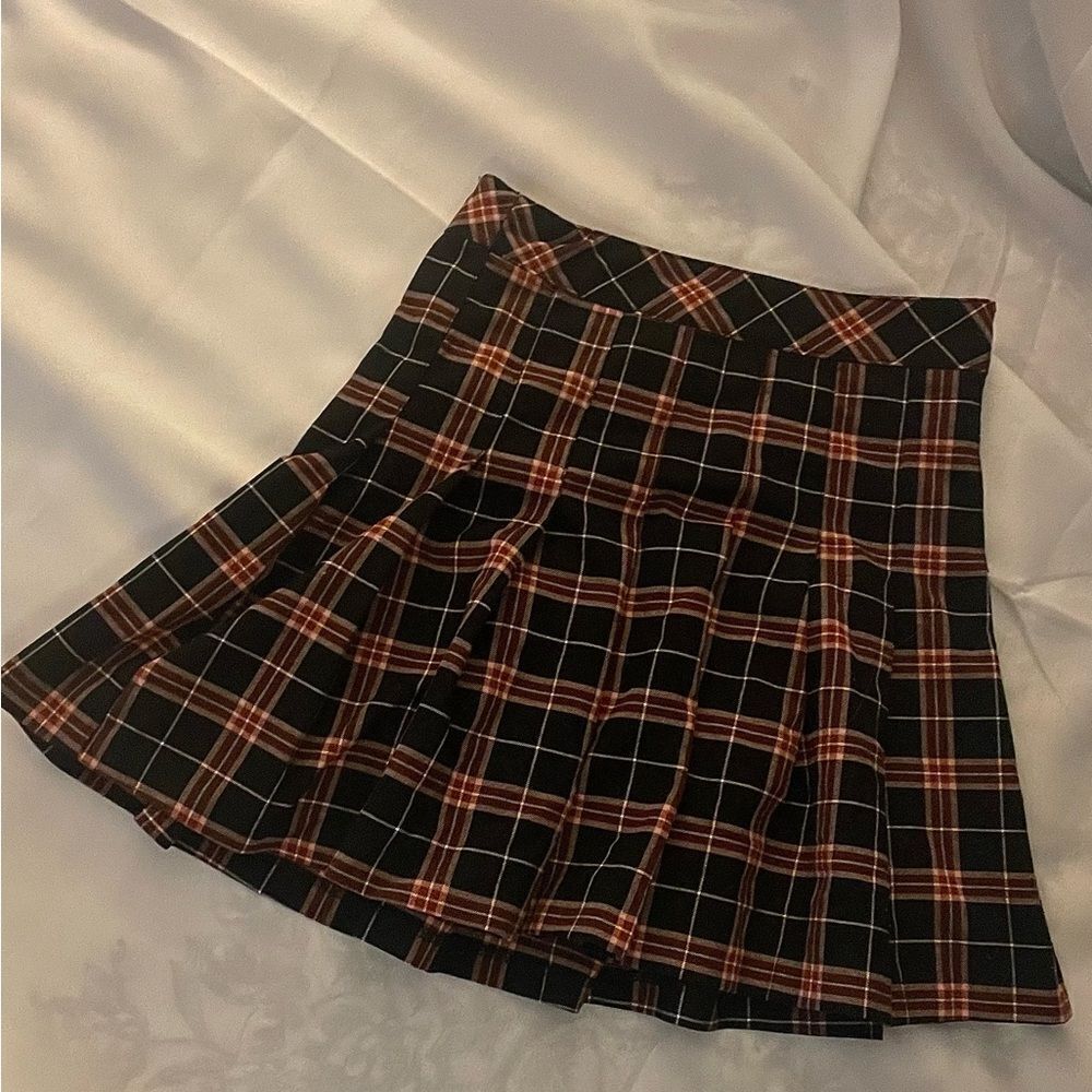 H&M Divided Black and Red Plaid Mini Skirt